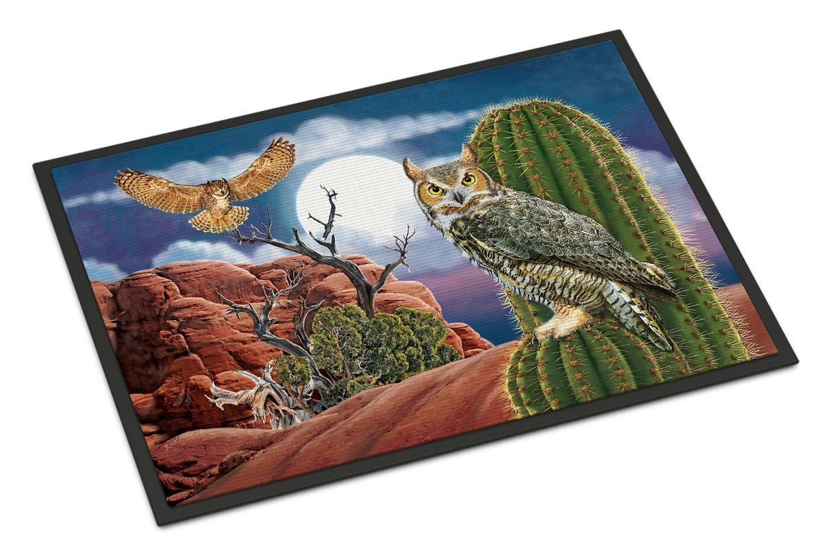 Great Horned Owl In The Desert Indoor or Outdoor Mat 24x36 PRS4052JMAT by Caroline&#39;s Treasures