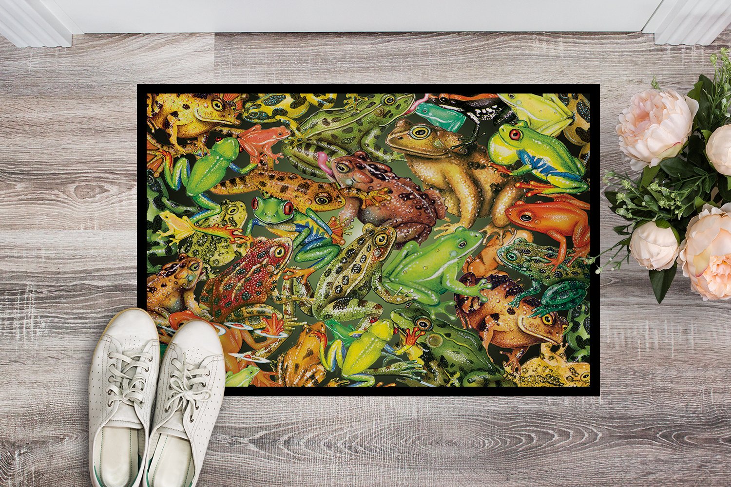 Caroline's Treasures Frogs Doormat - 24x36 Decorative Floor Mat – Indoor/Outdoor Rug with Artistic Flair PRS4053JMAT