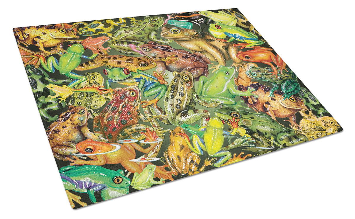 Frogs Glass Cutting Board Large PRS4053LCB by Caroline&#39;s Treasures