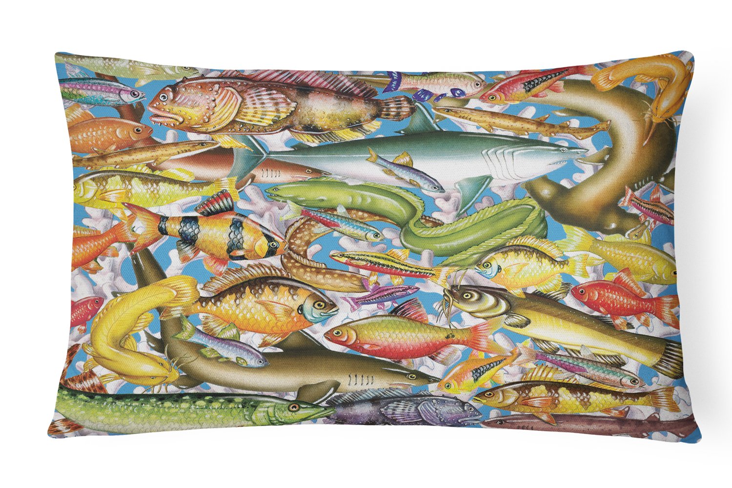 Fish of the Deep Canvas Fabric Decorative Pillow PRS4055PW1216 by Caroline's Treasures