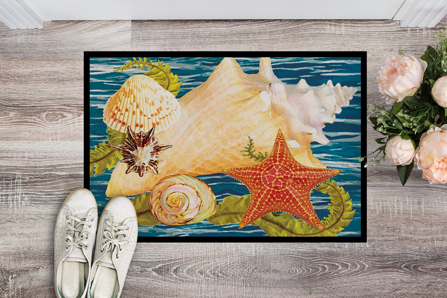 Conch Starfish And Cockle II Indoor or Outdoor Mat 24x36 PRS4057JMAT by Caroline's Treasures