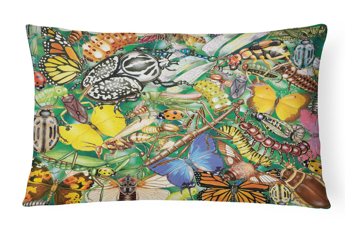 Insects &amp; Butterflies Bug World Canvas Fabric Decorative Pillow PRS4059PW1216 by Caroline&#39;s Treasures