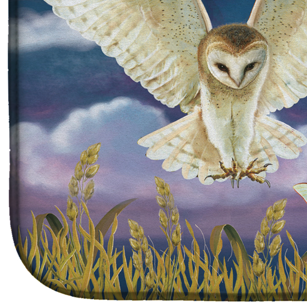 Barn Owl In The Apple Orchard Dish Drying Mat PRS4062DDM  the-store.com.
