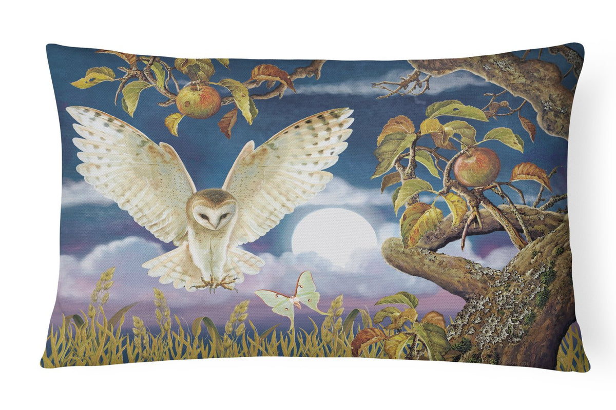 Barn Owl In The Apple Orchard Canvas Fabric Decorative Pillow PRS4062PW1216 by Caroline&#39;s Treasures