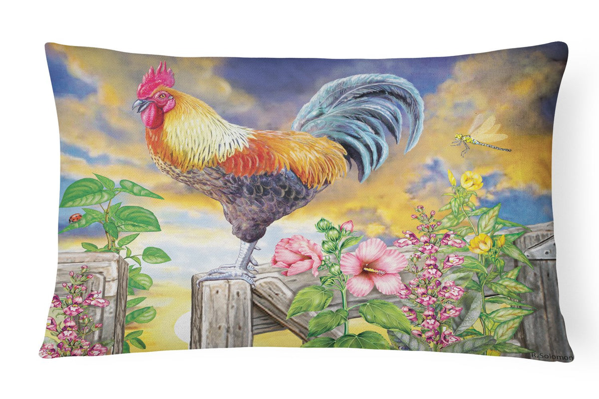 Rooster Barnyard Morning Canvas Fabric Decorative Pillow PRS4063PW1216 by Caroline&#39;s Treasures