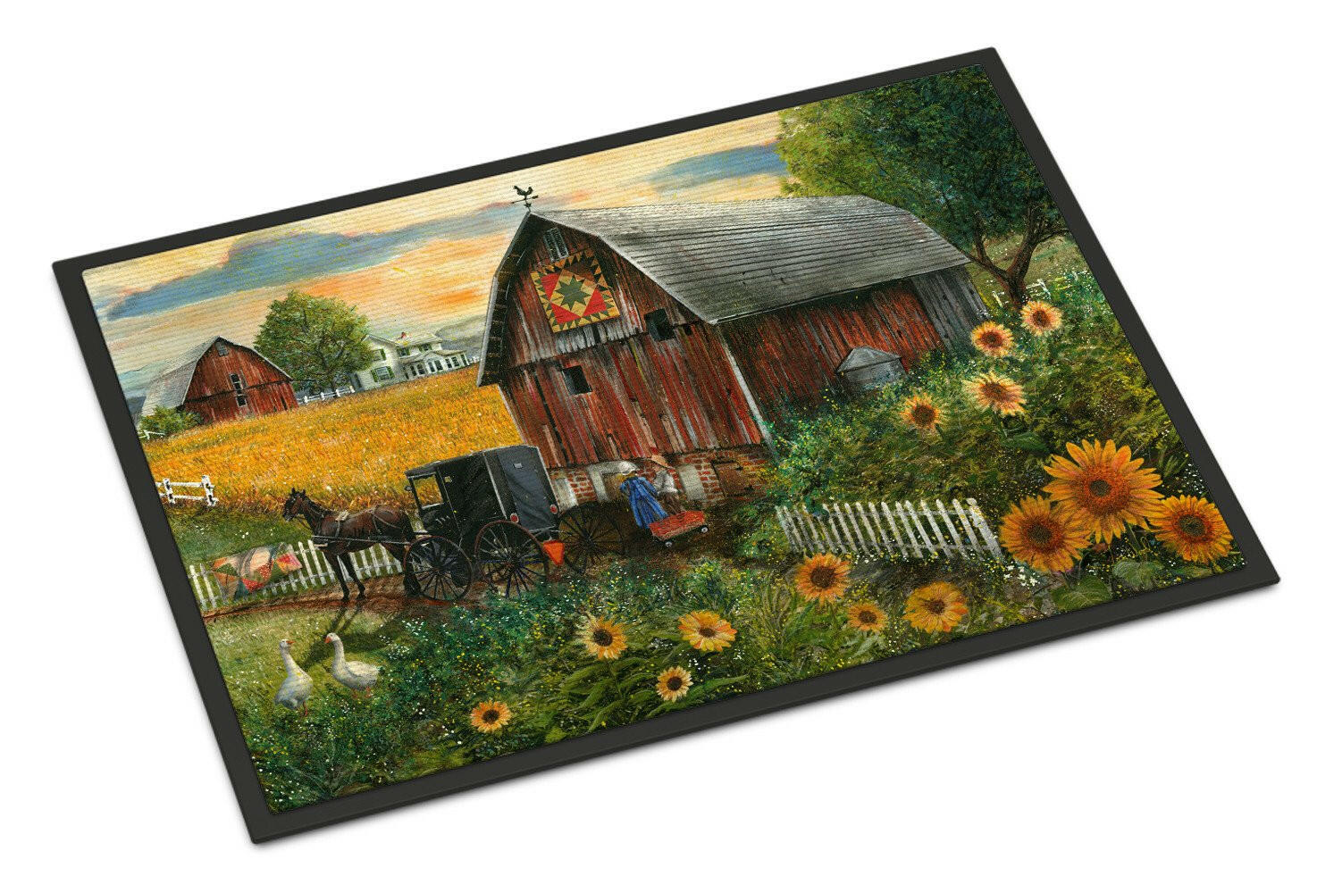 Sunflower Country Paradise Barn Indoor or Outdoor Mat 18x27 PTW2003MAT - the-store.com