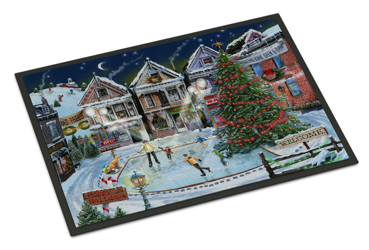 Christmas Family Skate Night Indoor or Outdoor Mat 18x27 PTW2005MAT - the-store.com