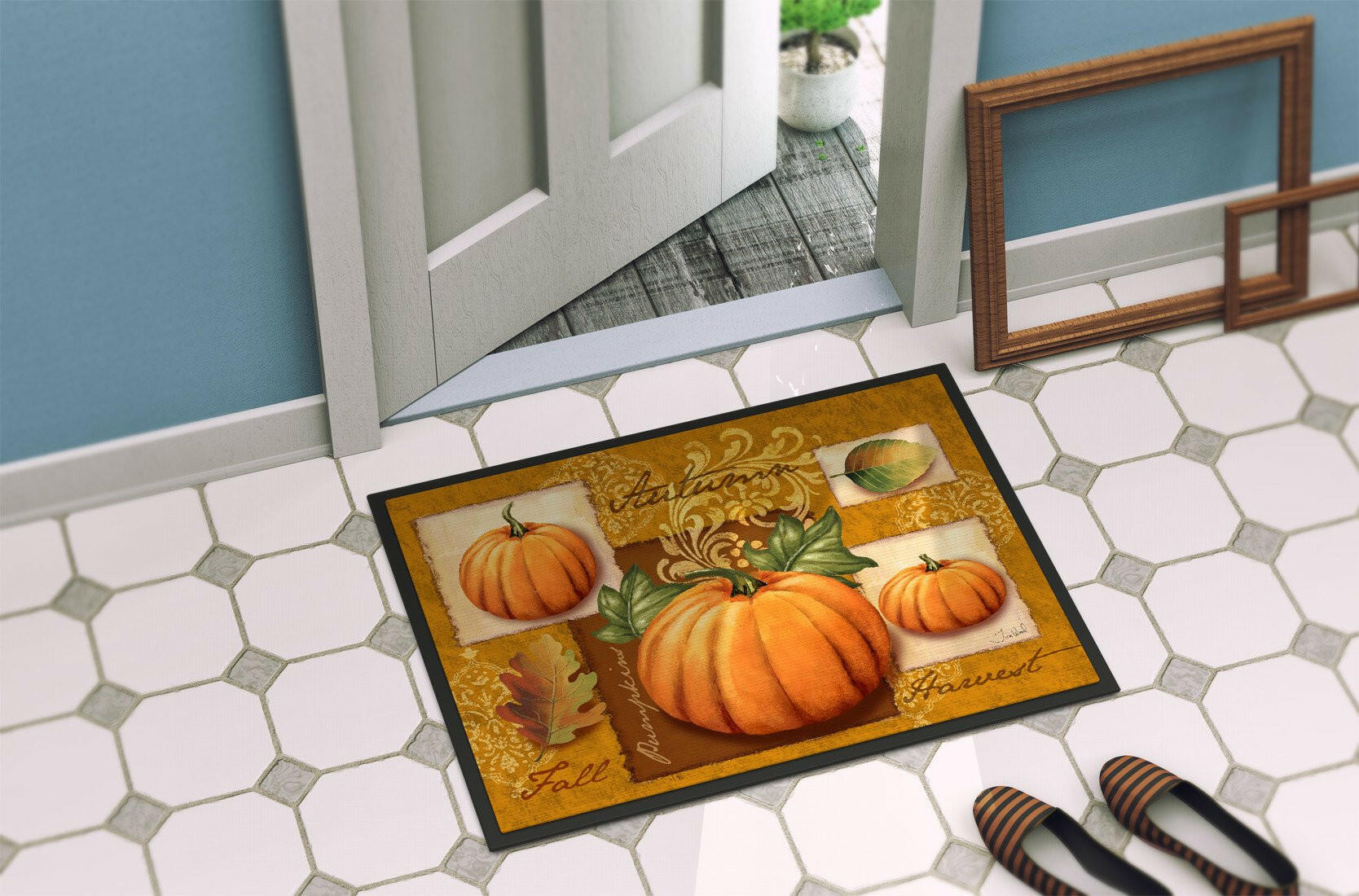 Fall Harvest Pumpkins Indoor or Outdoor Mat 24x36 PTW2006JMAT - the-store.com