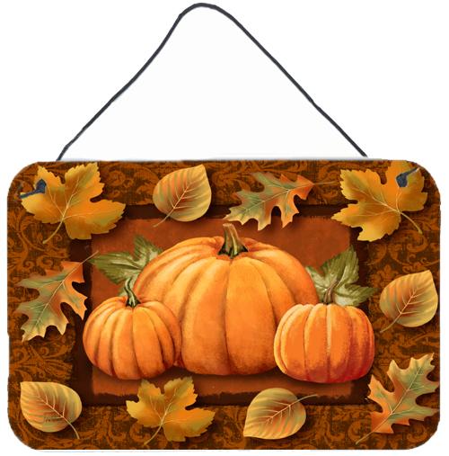 Pumpkins and Fall Leaves Wall or Door Hanging Prints PTW2009DS812 by Caroline's Treasures