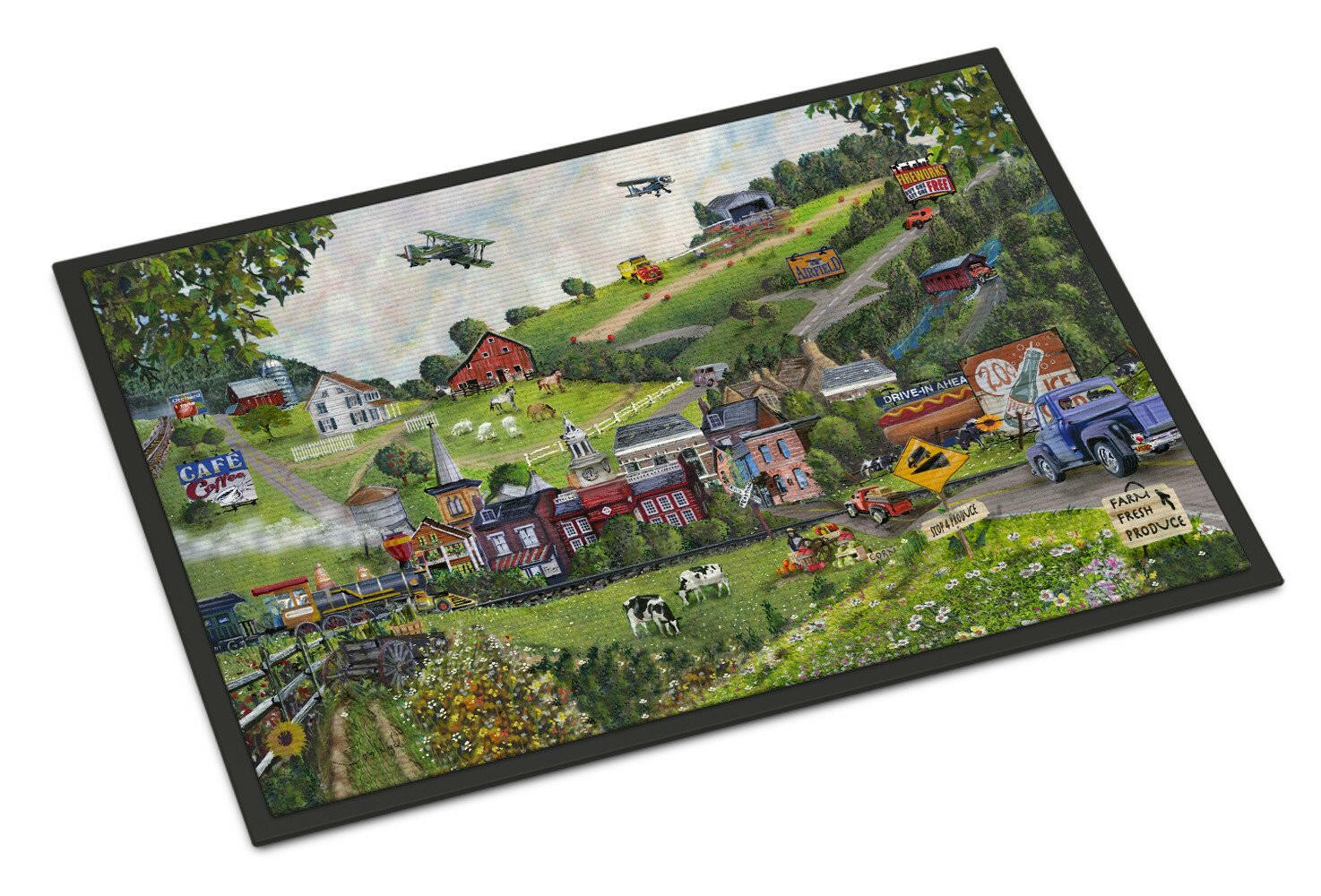 Summer in Small Town USA Indoor or Outdoor Mat 18x27 PTW2012MAT - the-store.com