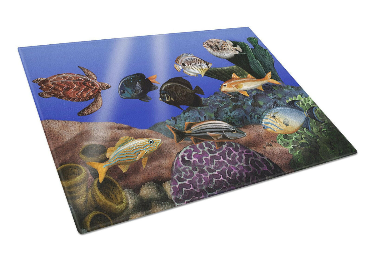 Undersea Fantasy 1 Glass Cutting Board Large PTW2028LCB by Caroline&#39;s Treasures