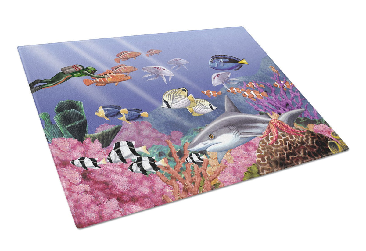 Undersea Fantasy 5 Glass Cutting Board Large PTW2030LCB by Caroline&#39;s Treasures