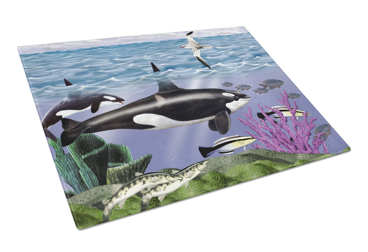 Whale Orcas Glass Cutting Board Large PTW2040LCB by Caroline&#39;s Treasures