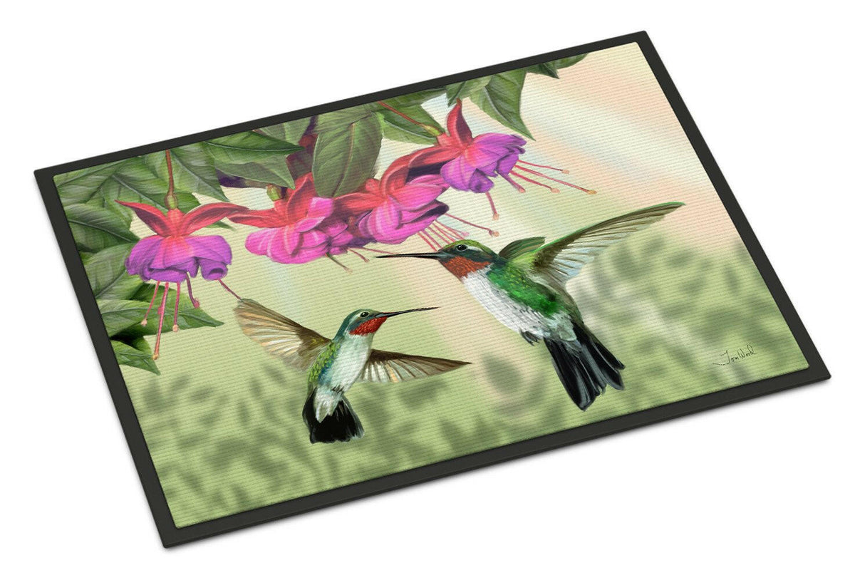 Fuchsia and Hummingbirds Indoor or Outdoor Mat 24x36 PTW2051JMAT - the-store.com