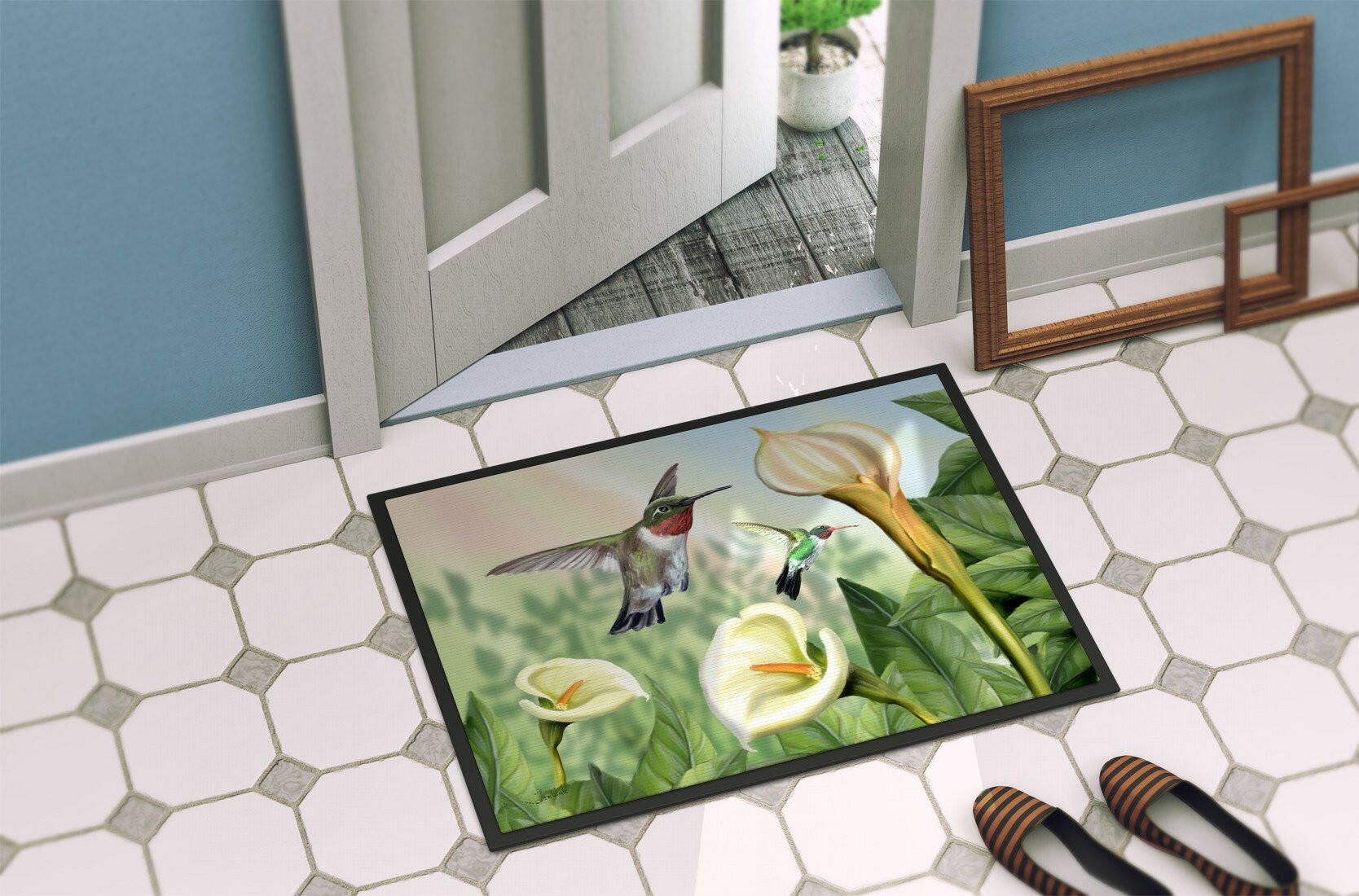 Lily and the Hummingbirds Indoor or Outdoor Mat 24x36 PTW2058JMAT - the-store.com