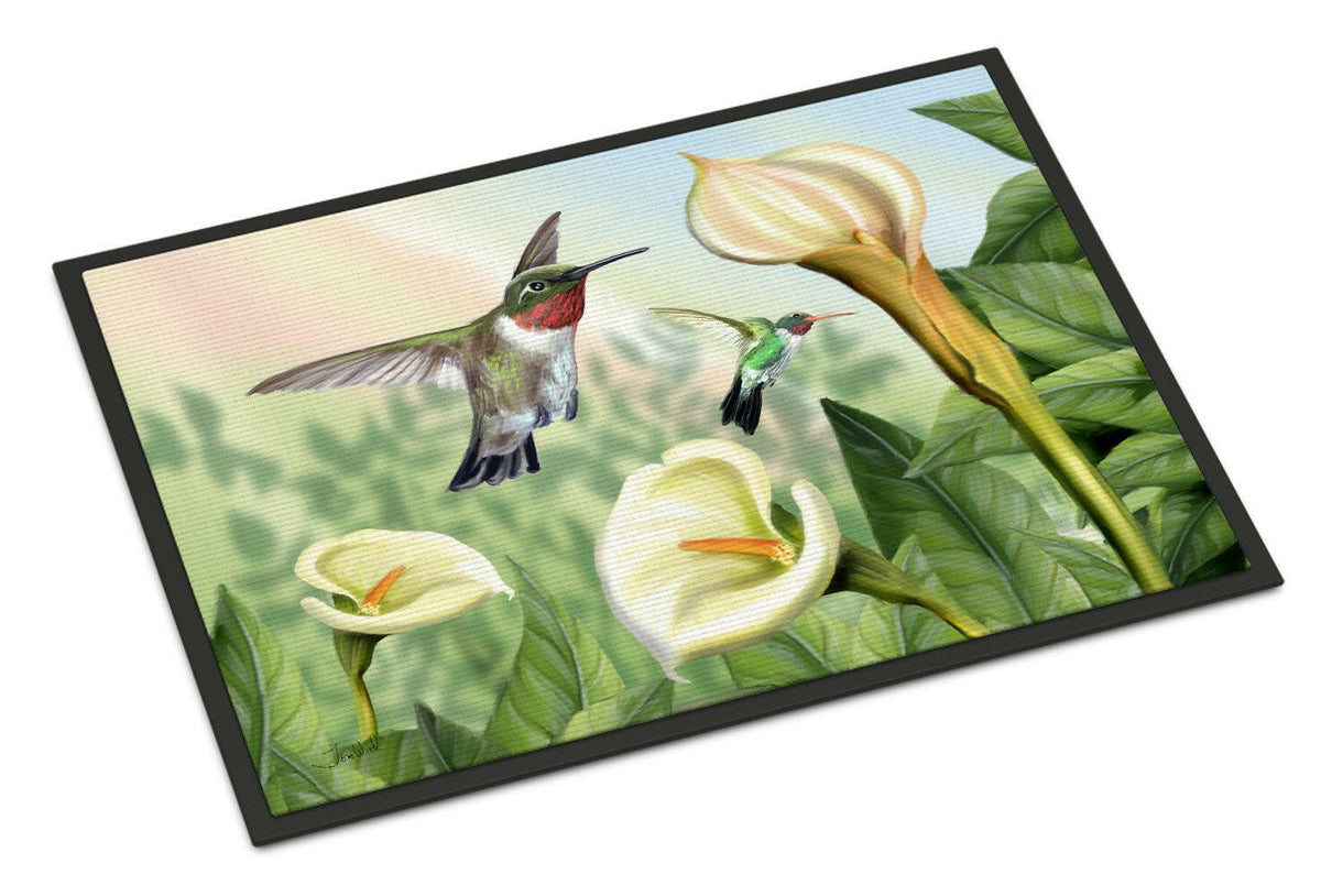Lily and the Hummingbirds Indoor or Outdoor Mat 18x27 PTW2058MAT - the-store.com