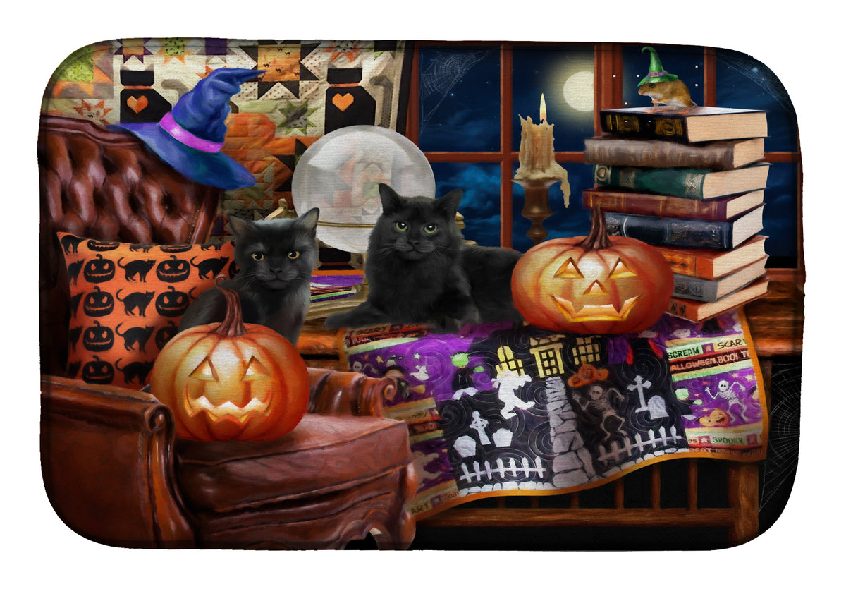 Tapis de séchage pour vaisselle Chats noirs d&#39;Halloween PTW2069DDM