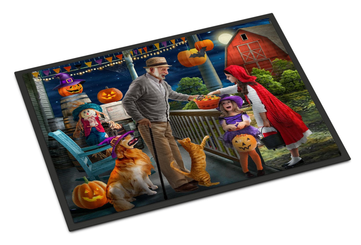 Halloween at Grandpa&#39;s Golden Retriever Indoor or Outdoor Mat 24x36 PTW2072JMAT by Caroline&#39;s Treasures