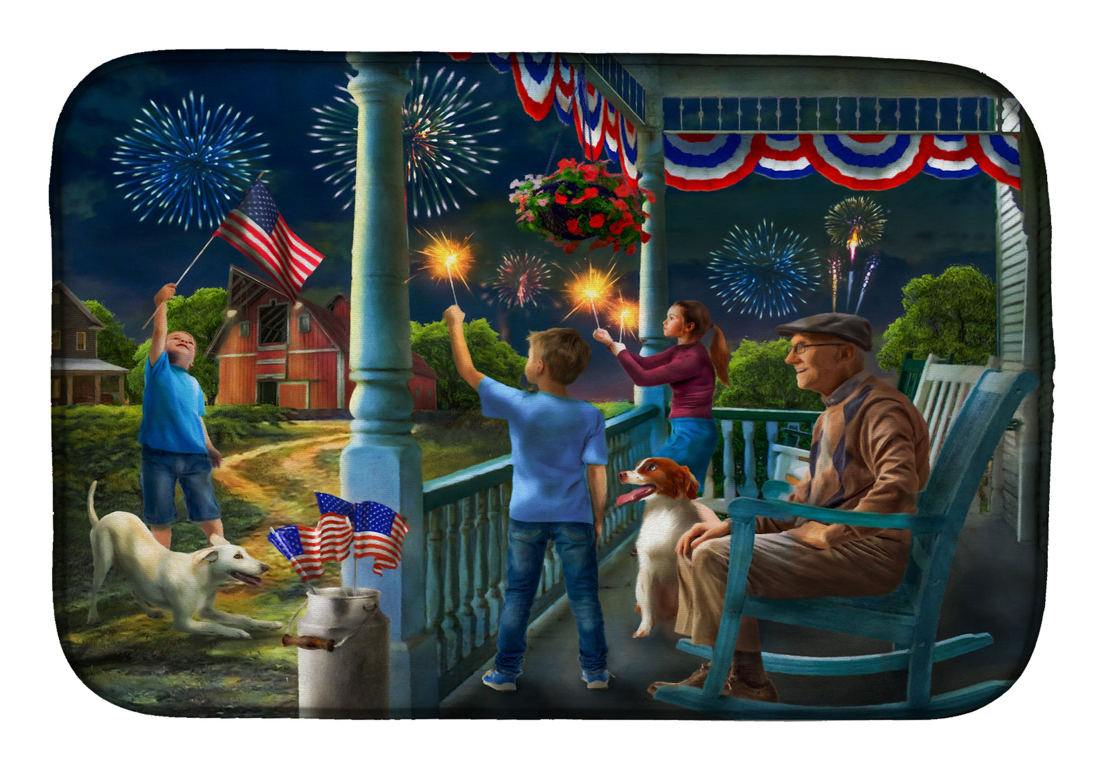 4th of July at Grandpa's USA Dish Drying Mat PTW2073DDM  the-store.com.