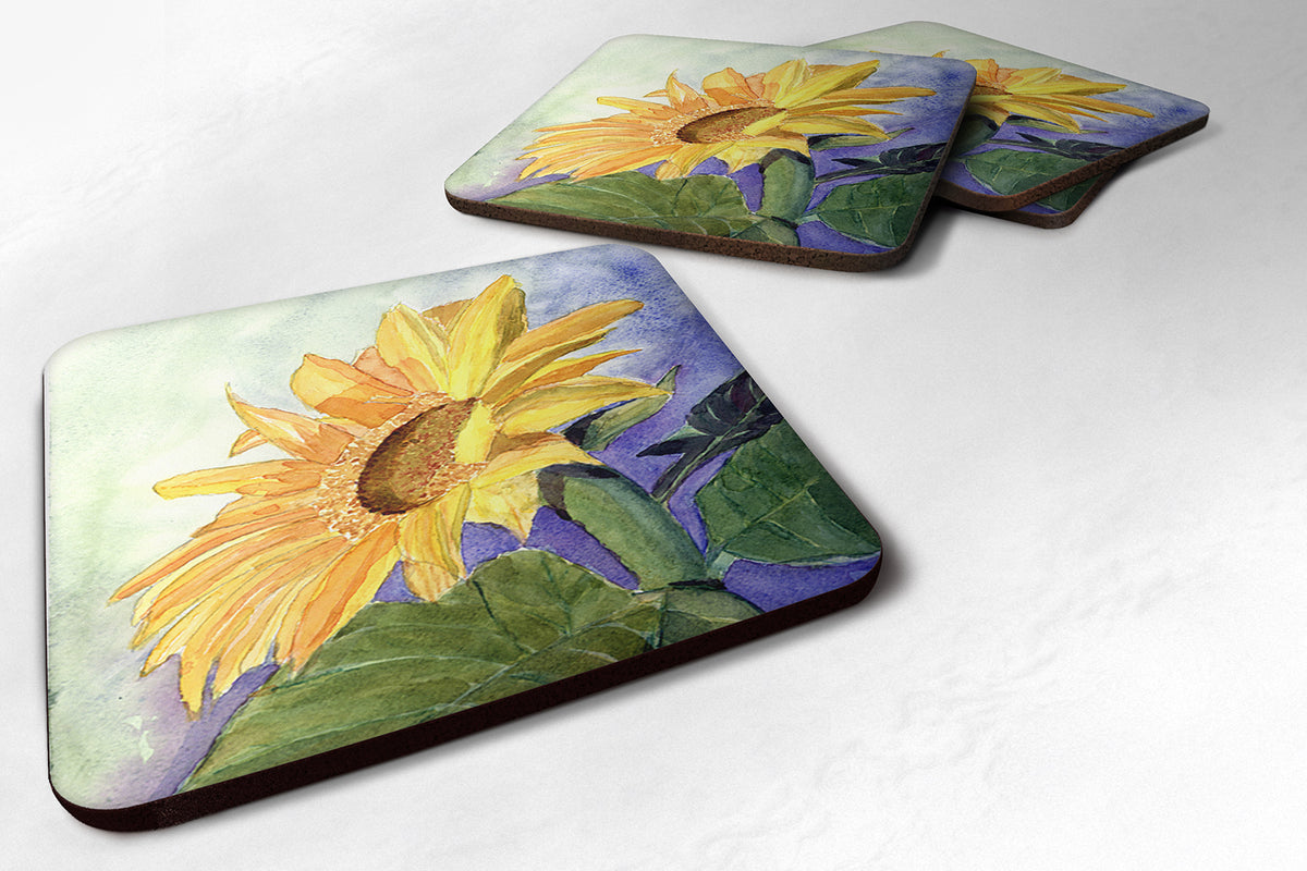 Set of 4 Flower - Sunflower Foam Coasters - the-store.com