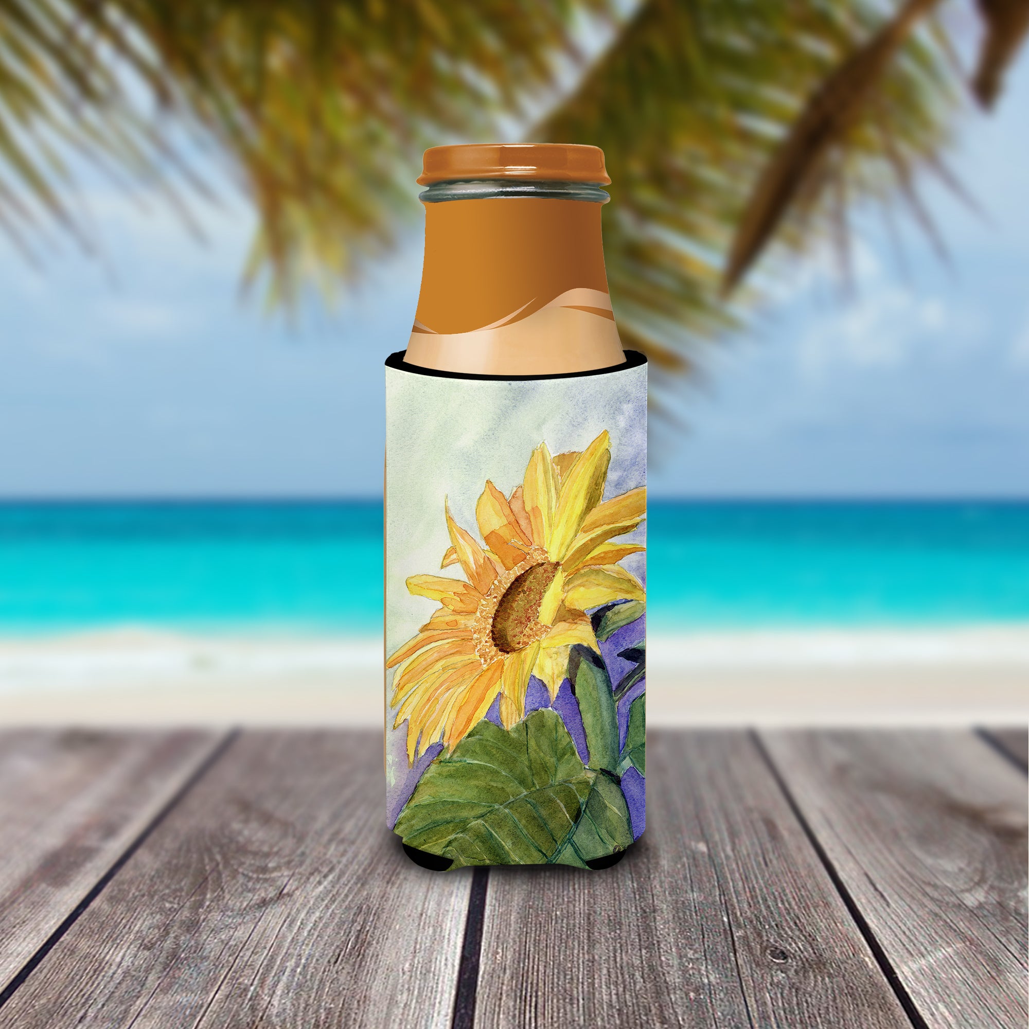 Flower - Sunflower Ultra Beverage Insulators for slim cans RDR2001MUK
