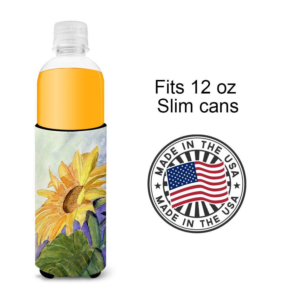 Flower - Sunflower Ultra Beverage Insulators for slim cans RDR2001MUK.