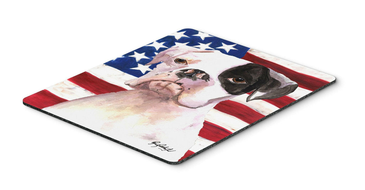 Cooper USA American Flag Boxer Mouse Pad, Hot Pad or Trivet by Caroline&#39;s Treasures