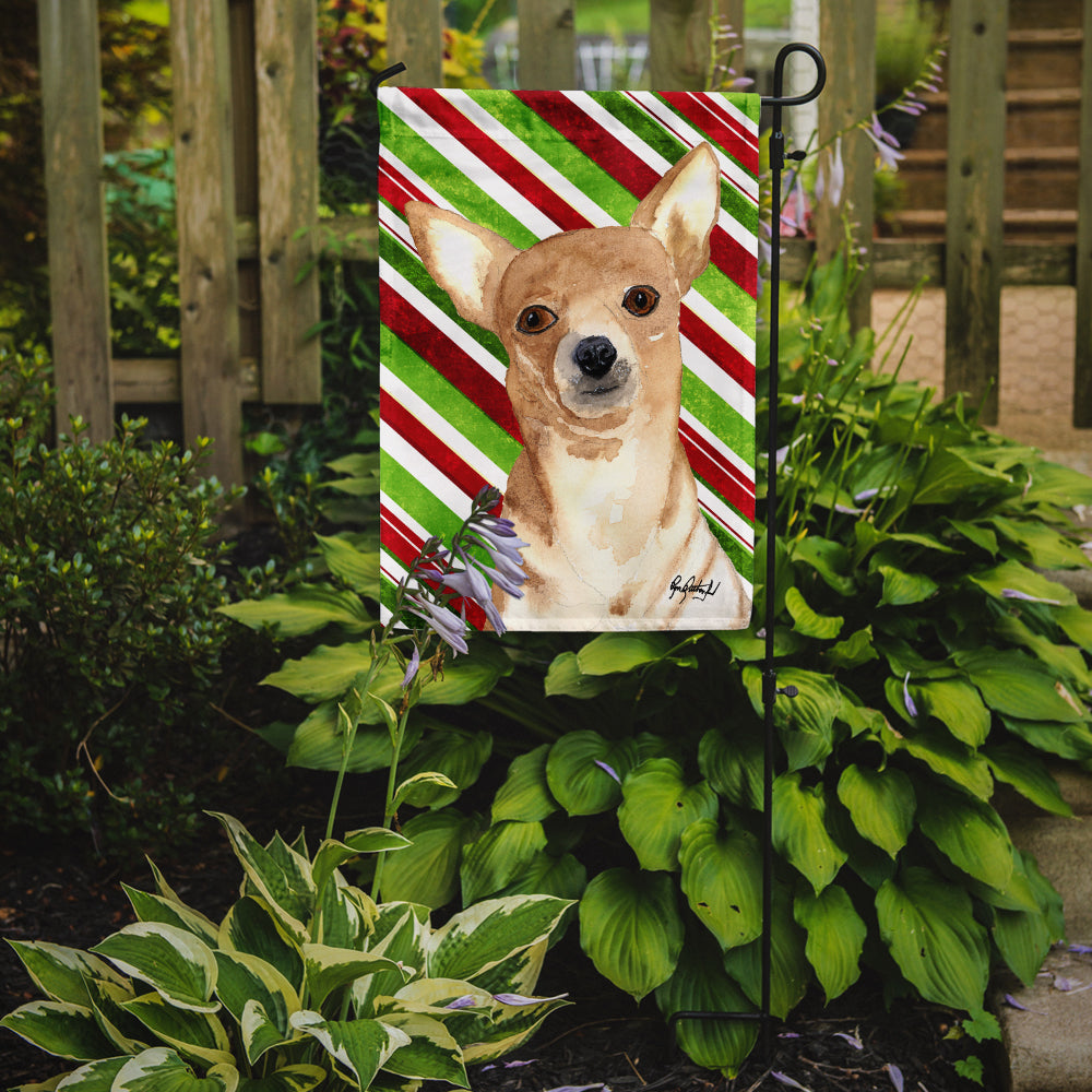 Candy Stripe Chihuahua Christmas Flag Garden Size RDR3010GF