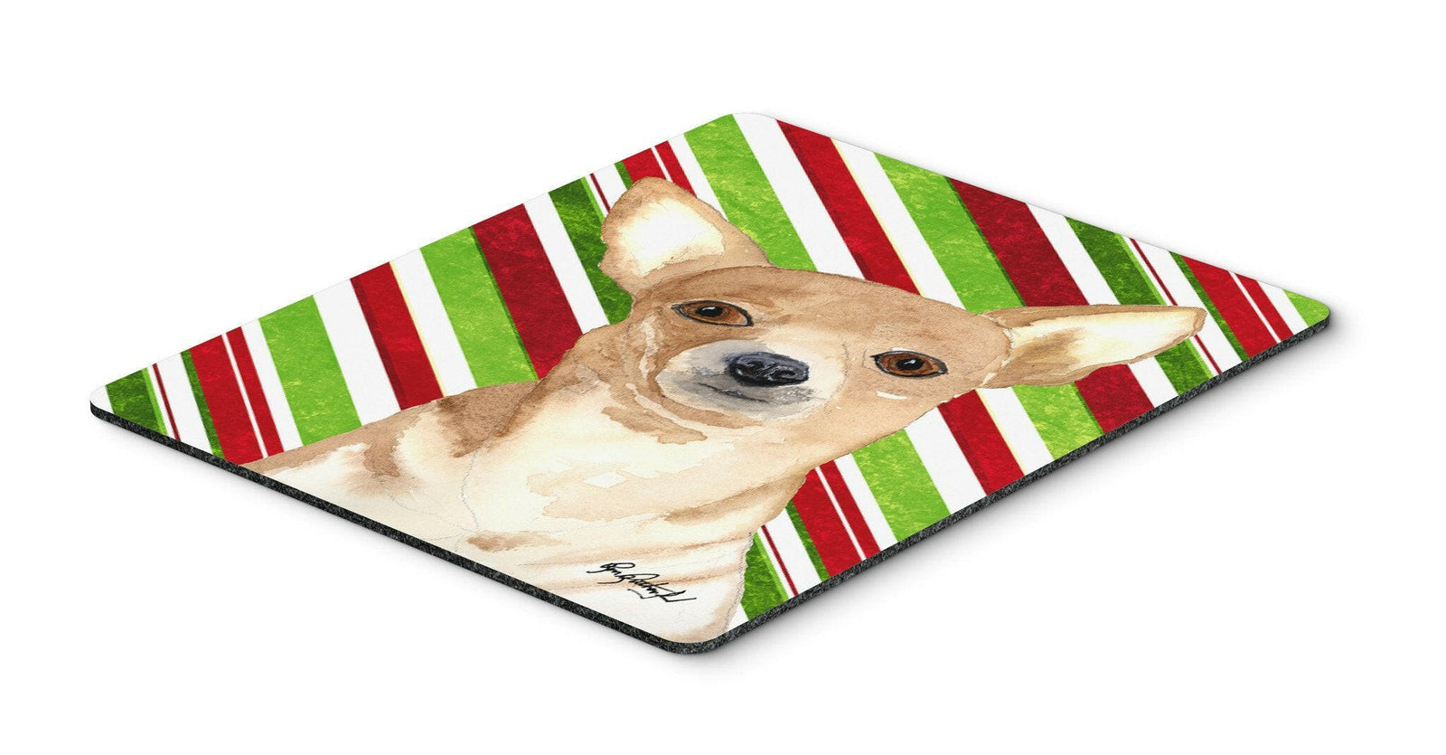 Candy Stripe Chihuahua Christmas Mouse Pad, Hot Pad or Trivet by Caroline's Treasures