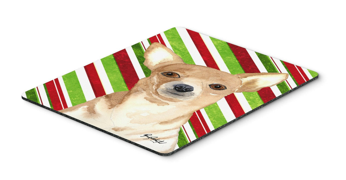 Candy Stripe Chihuahua Christmas Mouse Pad, Hot Pad or Trivet by Caroline&#39;s Treasures