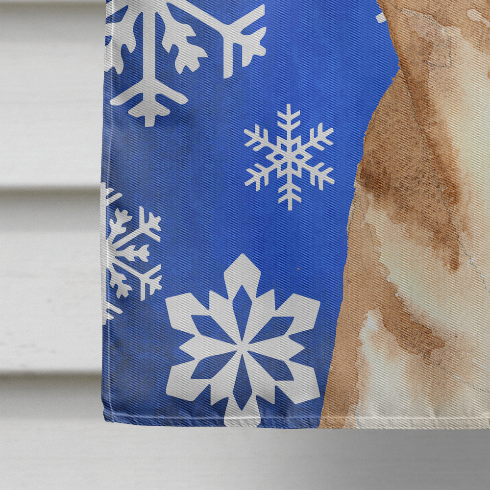 White Snowflake Chihuahua Christmas Flag Canvas House Size RDR3011CHF