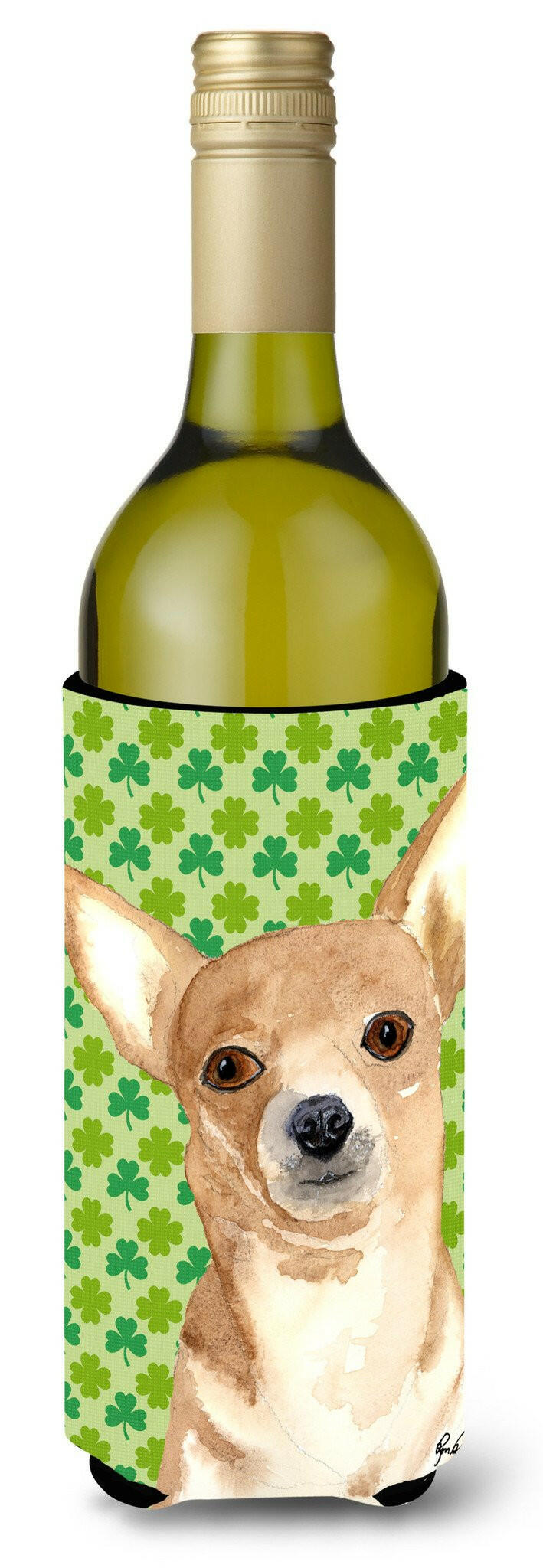 Chihuahua St Patrick&#39;s Day Wine Bottle Beverage Insulator Beverage Insulator Hugger  RDR3013LITERK by Caroline&#39;s Treasures