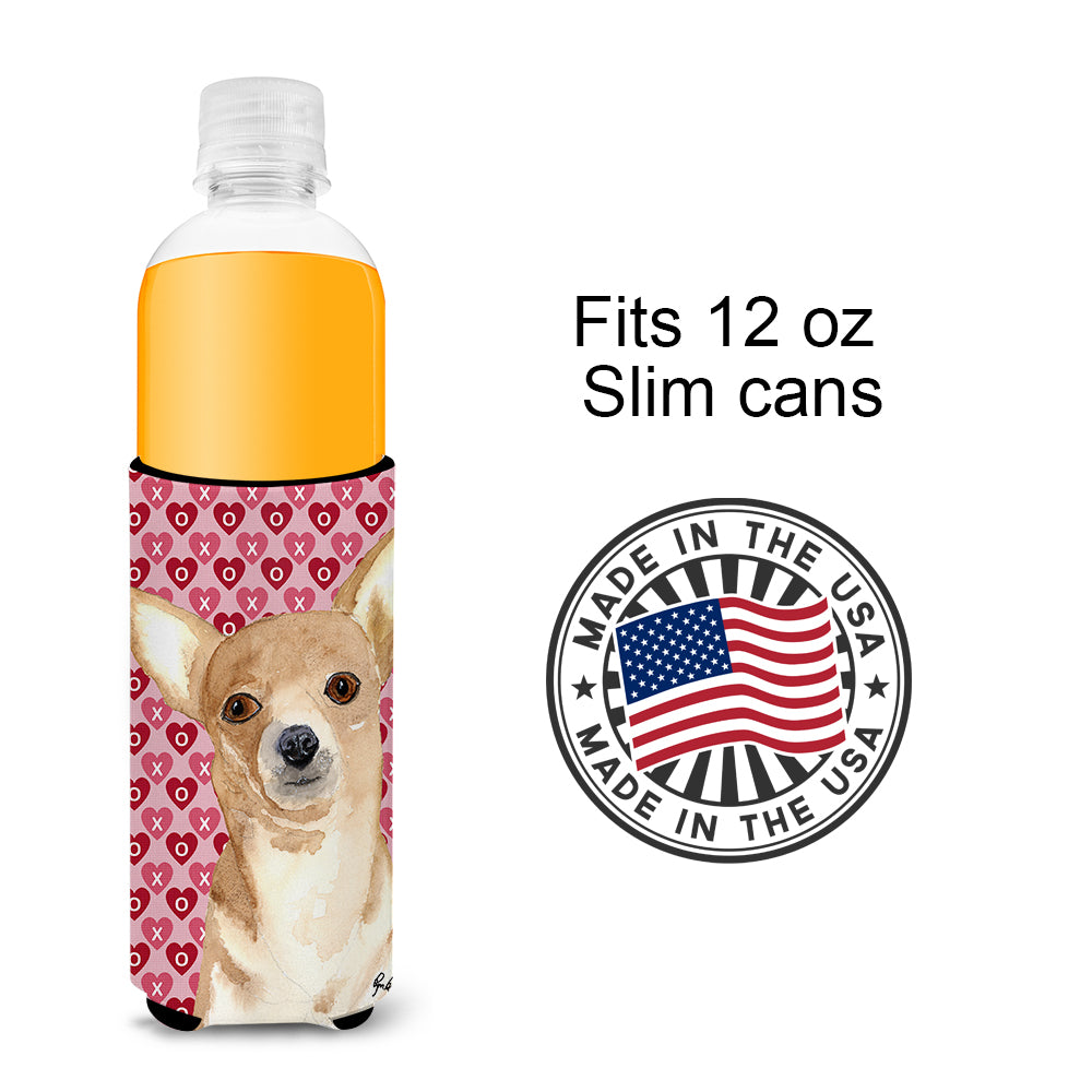 Chihuahua Love and Hearts Ultra Beverage Insulators for slim cans  RDR3014MUK.