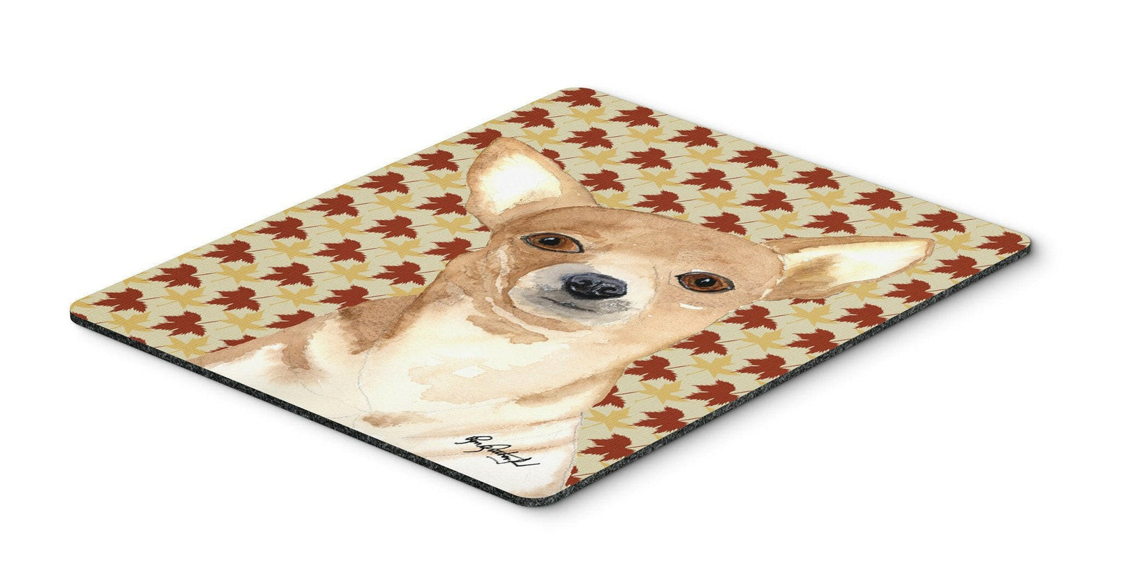 Chihuahua Fall Leaves Mouse Pad, Hot Pad or Trivet by Caroline's Treasures