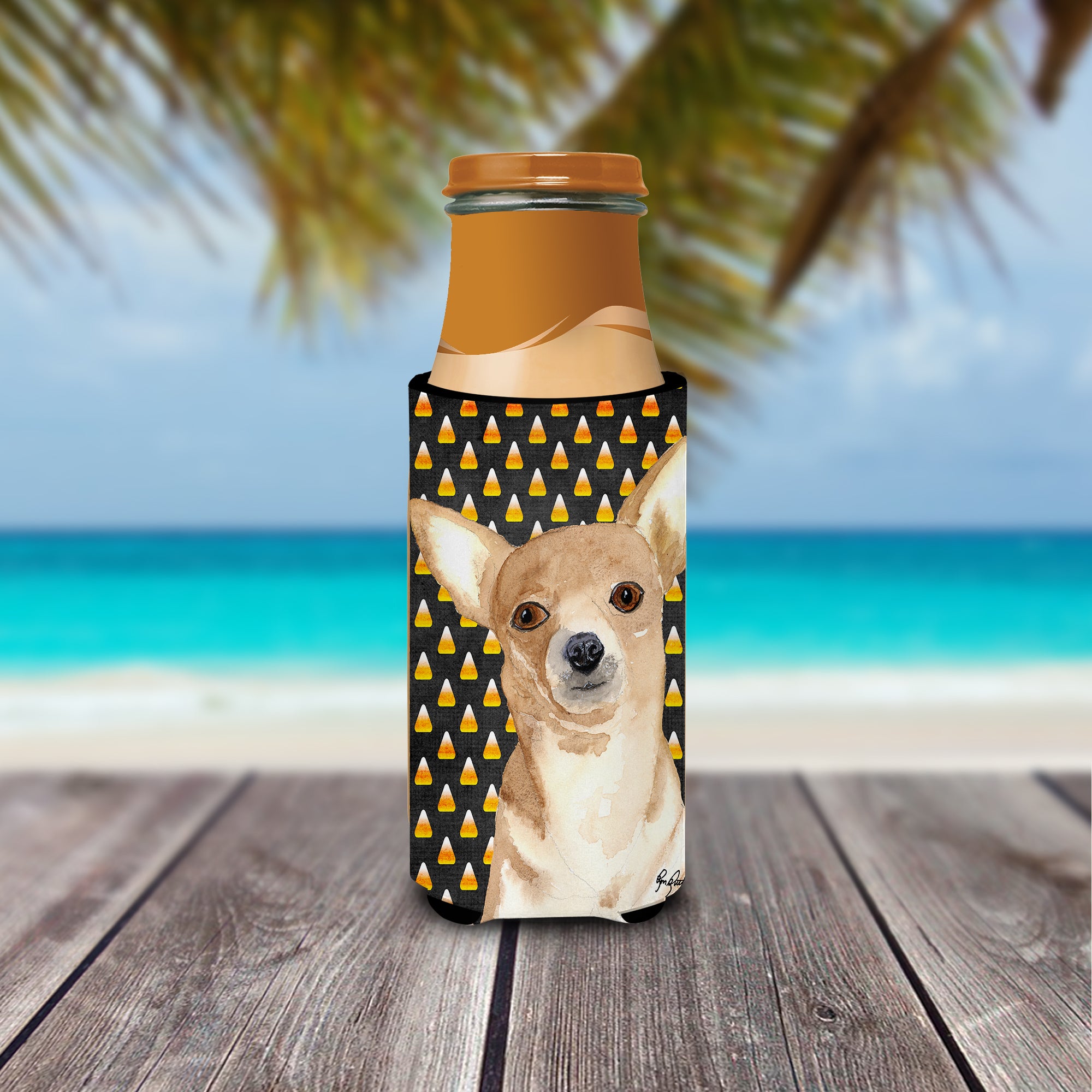 Candy Corn Chihuahua Halloween Ultra Beverage Isolateurs pour canettes minces RDR3016MUK