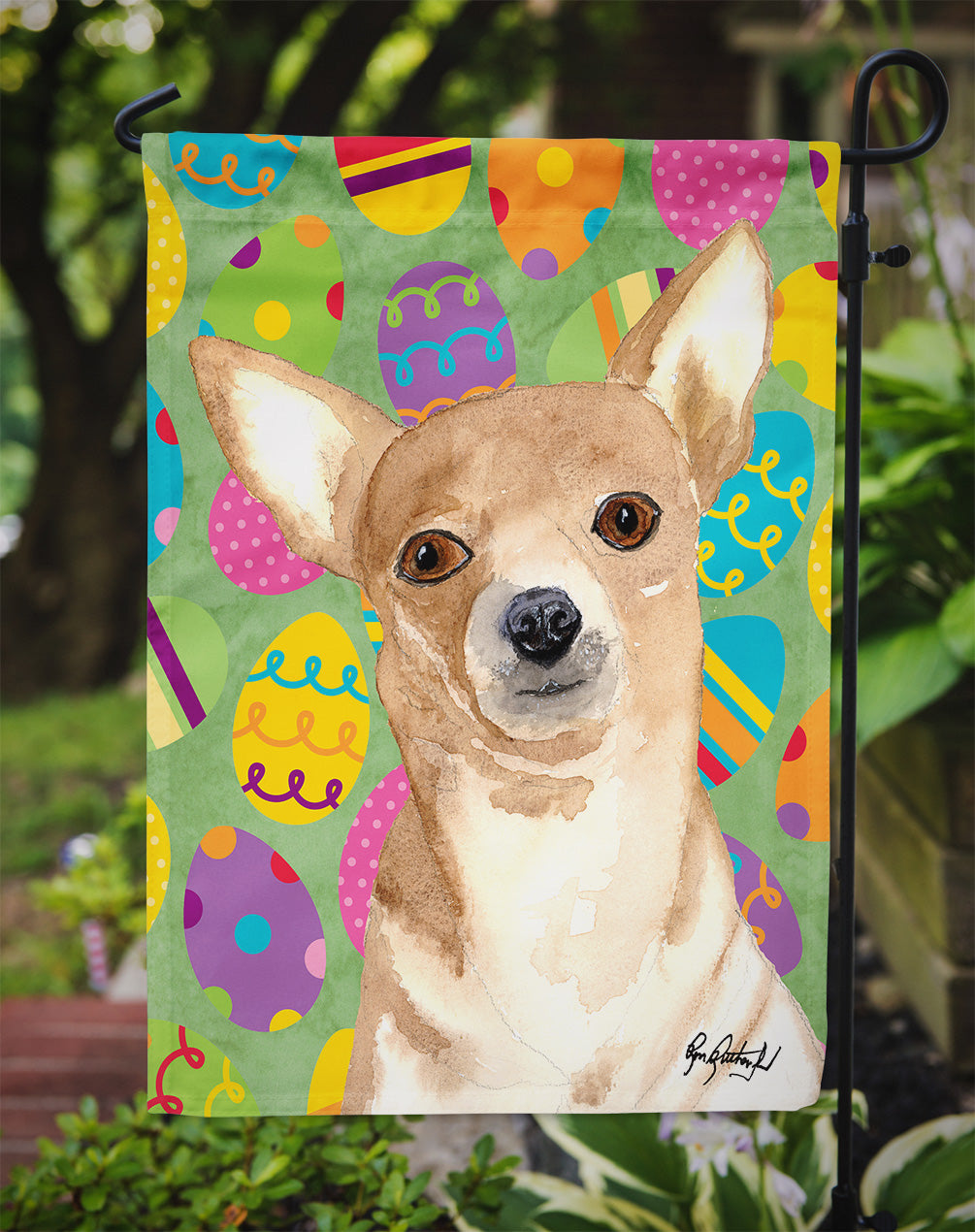 Eggravaganza Chihuahua Easter Flag Garden Size RDR3017GF  the-store.com.