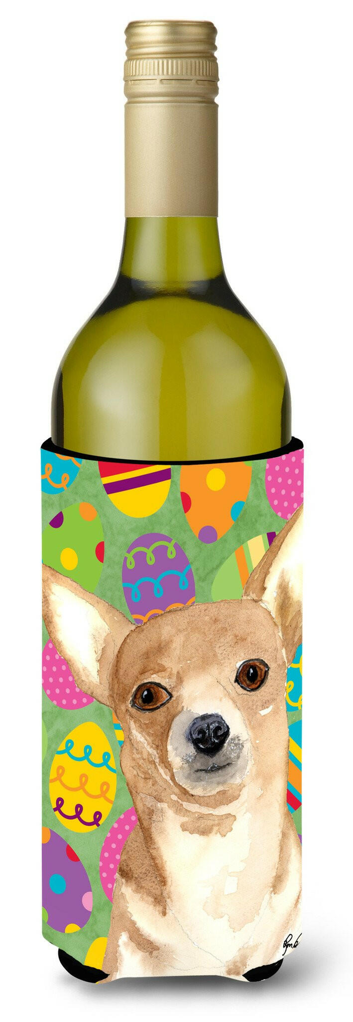 Eggravaganza Chihuahua Easter Wine Bottle Beverage Insulator Beverage Insulator Hugger  RDR3017LITERK by Caroline's Treasures