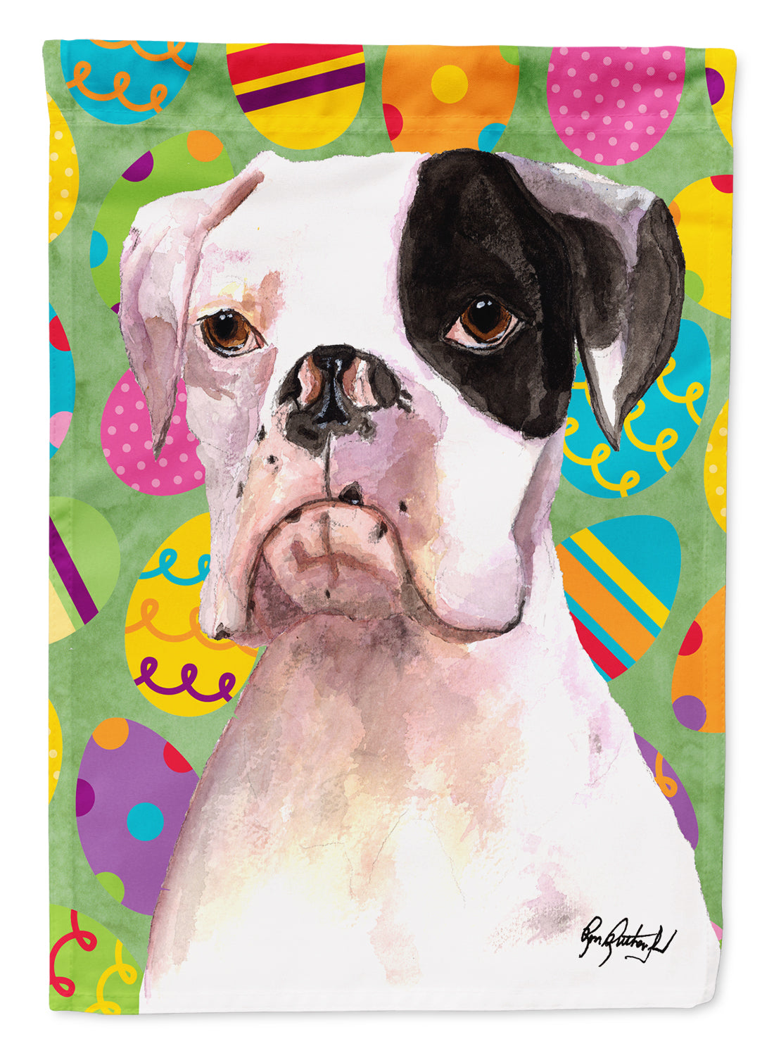Cooper Eggravaganza Boxer Easter Flag Canvas House Size RDR3018CHF  the-store.com.