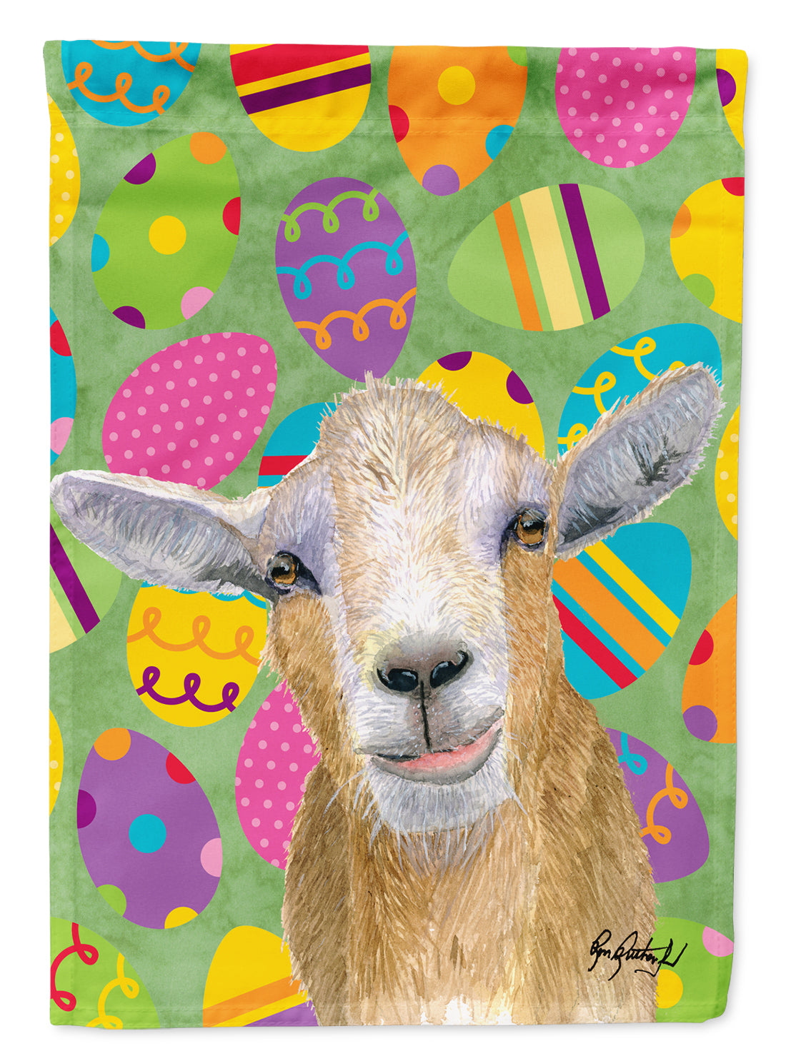 Eggtravaganza Goat Easter Flag Canvas House Size RDR3021CHF  the-store.com.