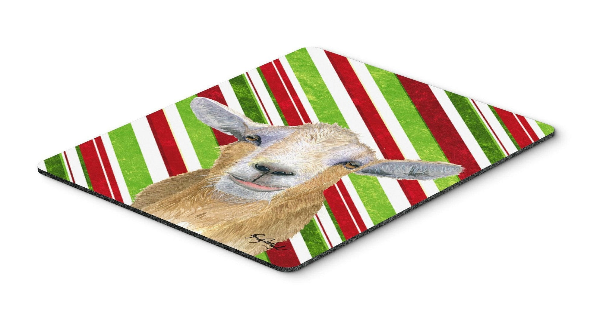 Candy Cane Goat Christmas Mouse Pad, Hot Pad or Trivet by Caroline's Treasures