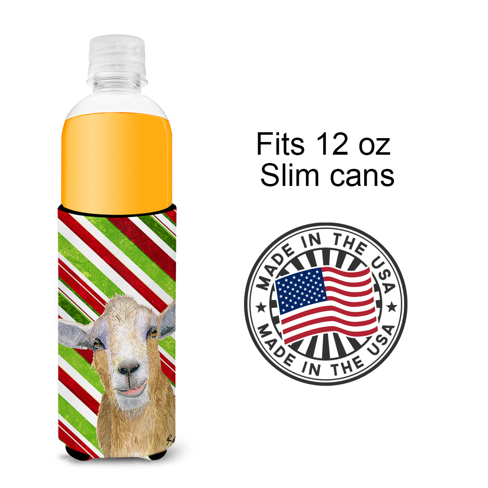 Candy Cane Goat Christmas Ultra Beverage Insulators for slim cans  RDR3022MUK.
