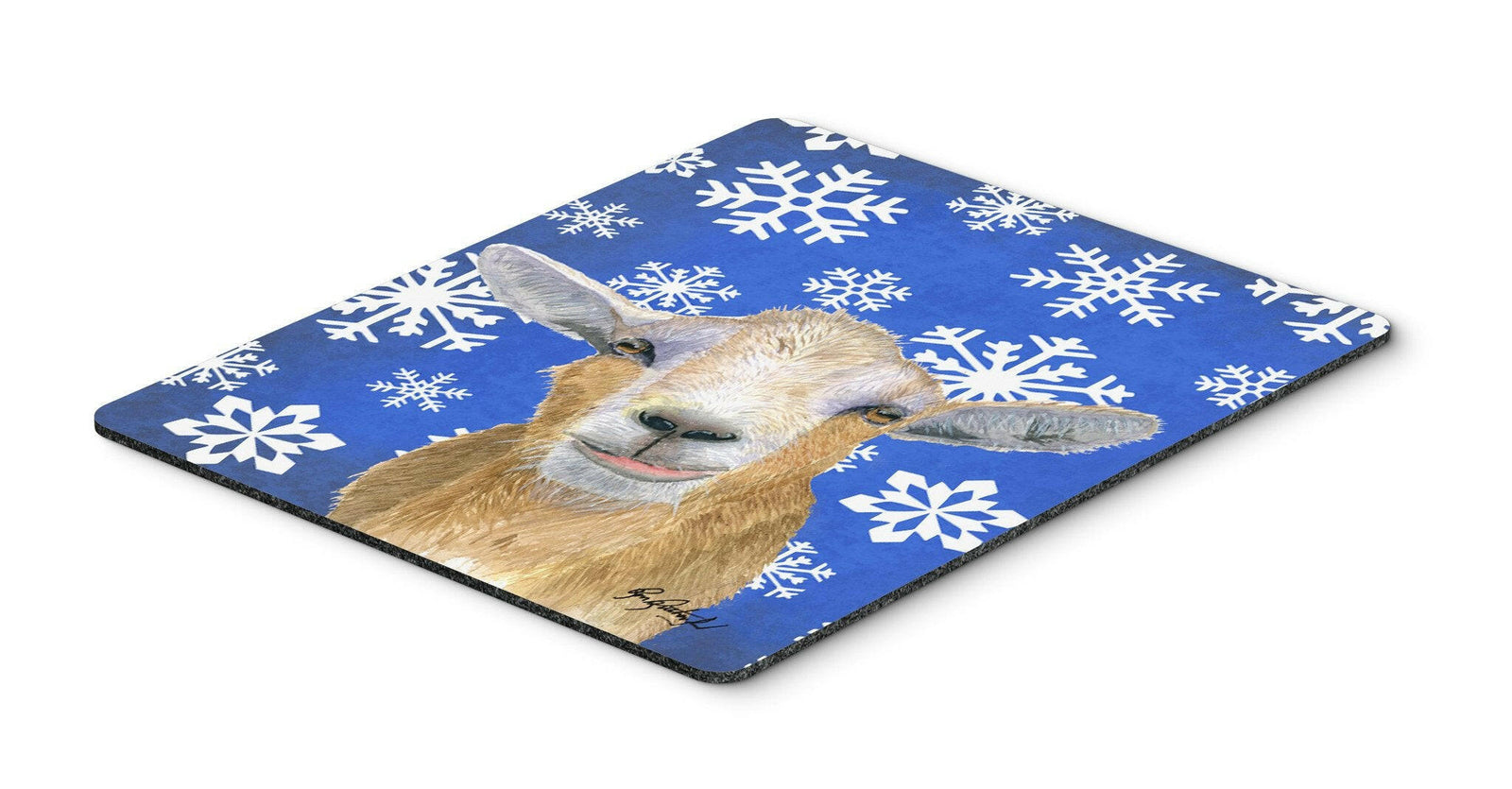 Winter Snowflakes Goat Winter Mouse Pad, Hot Pad or Trivet by Caroline's Treasures