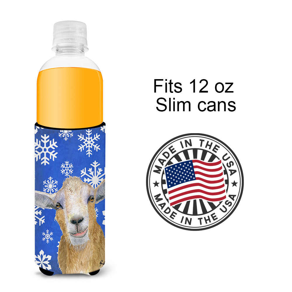 Winter Snowflakes Goat Winter Ultra Beverage Isolateurs pour canettes minces RDR3023MUK