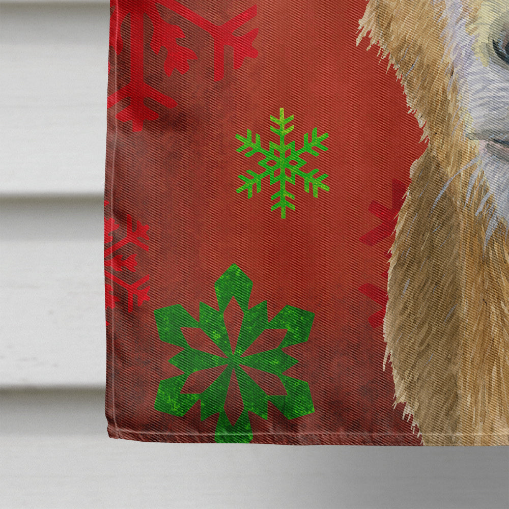 Red Snowflakes Goat Christmas Flag Canvas House Size RDR3024CHF