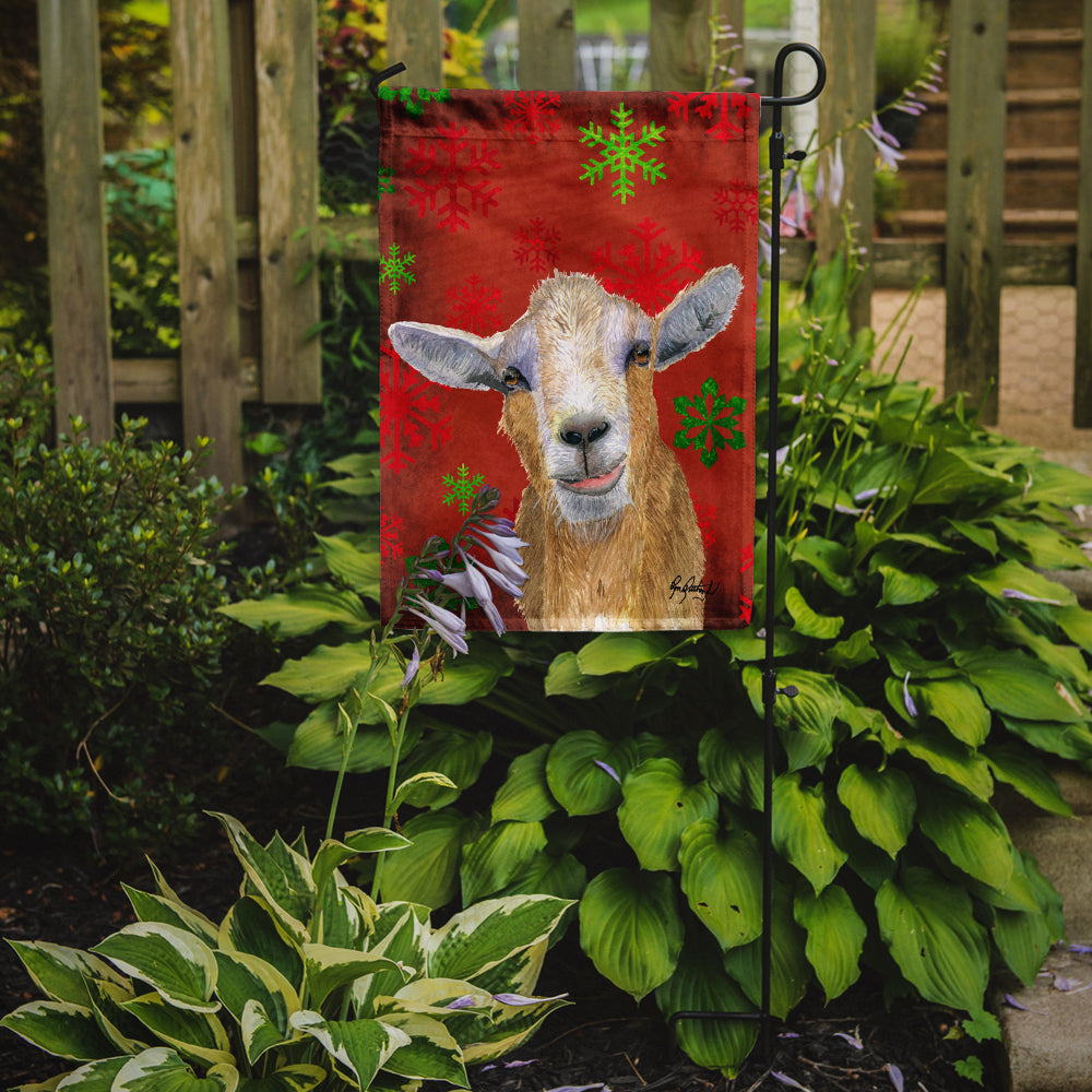 Red Snowflakes Goat Christmas Flag Garden Size RDR3024GF