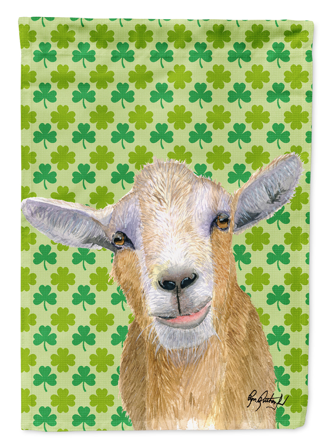 St Patrick&#39;s Day Goat Flag Garden Size RDR3025GF.