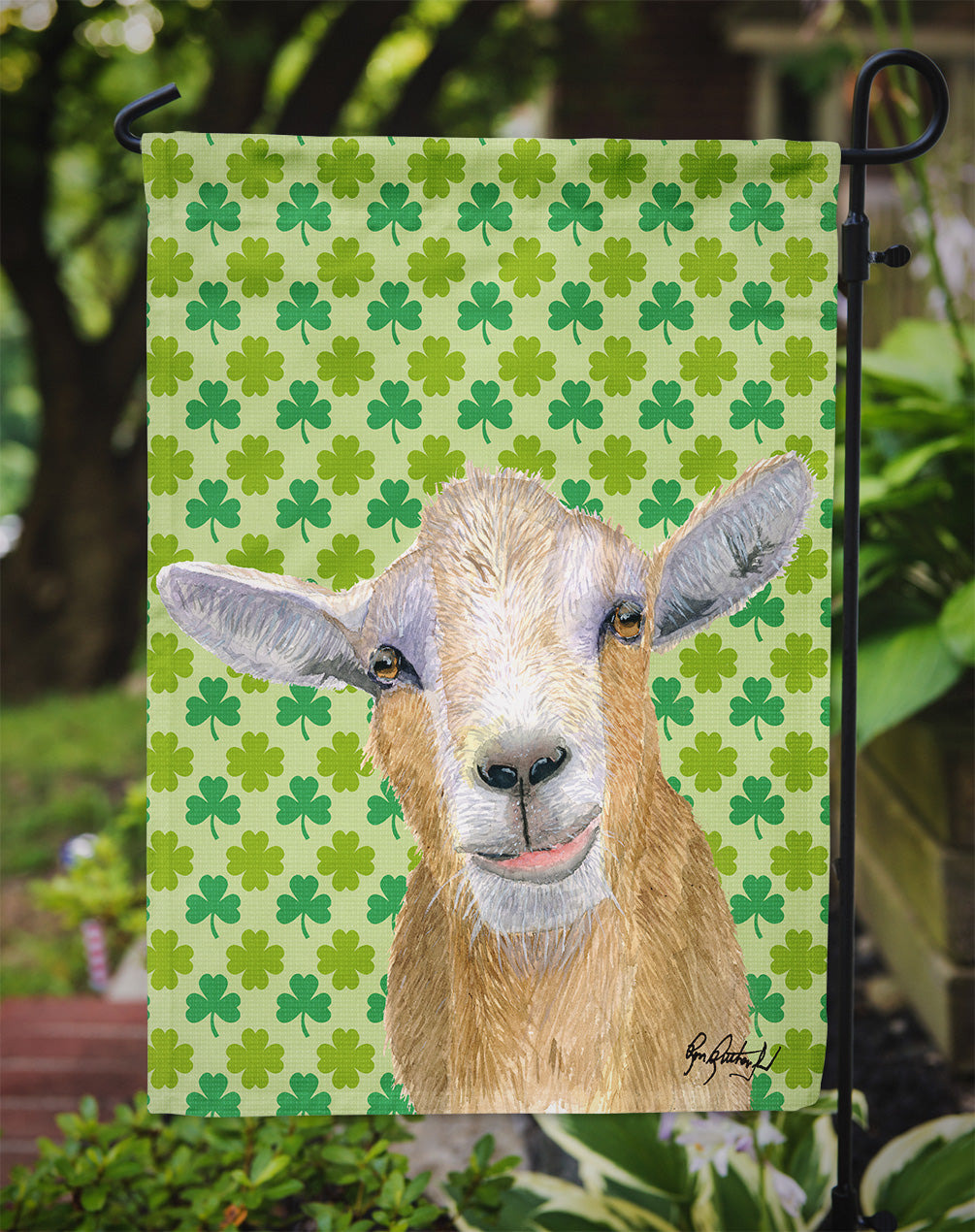 St Patrick's Day Goat Flag Garden Size RDR3025GF.