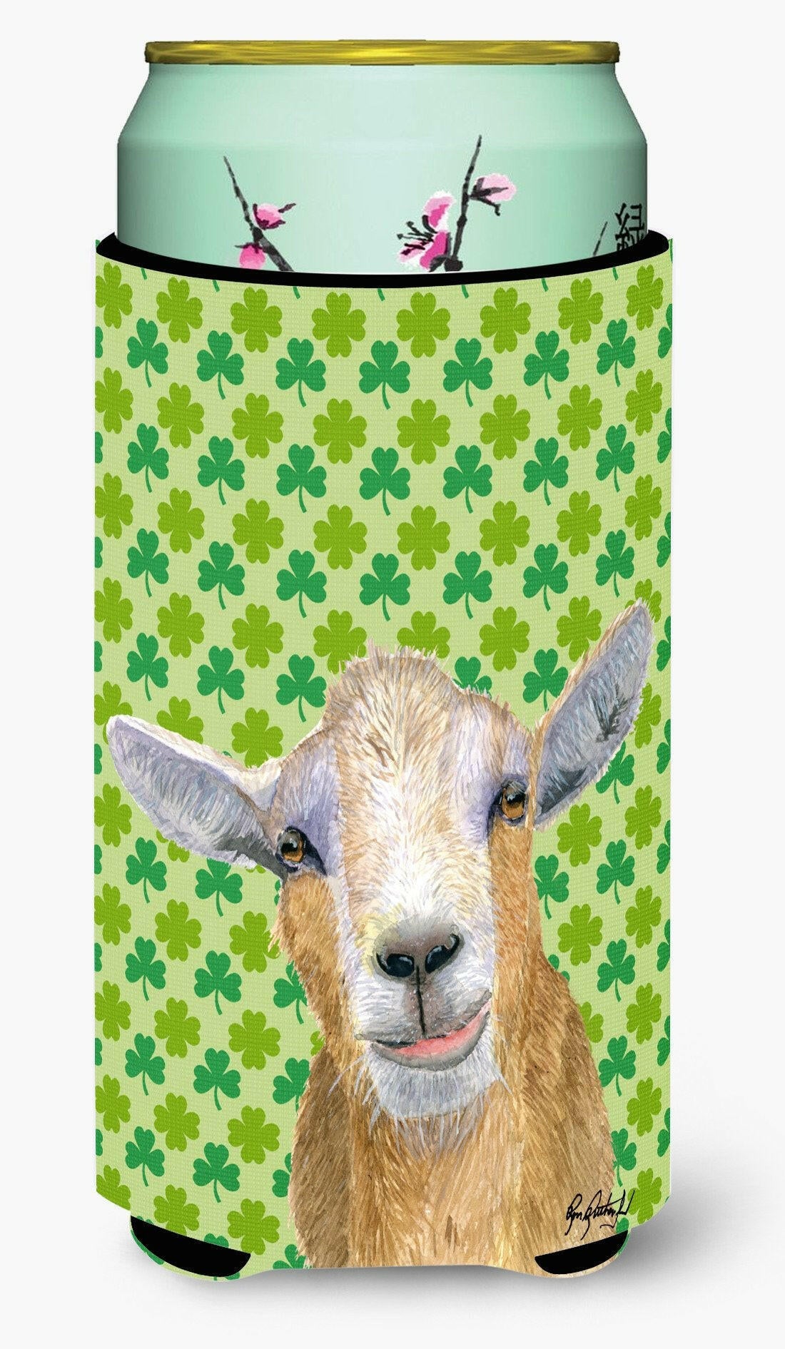St Patrick&#39;s Day Goat Tall Boy Beverage Insulator Beverage Insulator Hugger RDR3025TBC by Caroline&#39;s Treasures