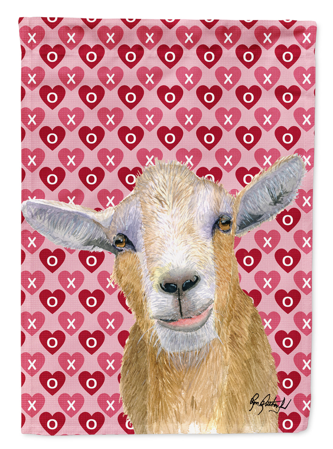 Hearts and Love Goat Flag Canvas House Size RDR3026CHF