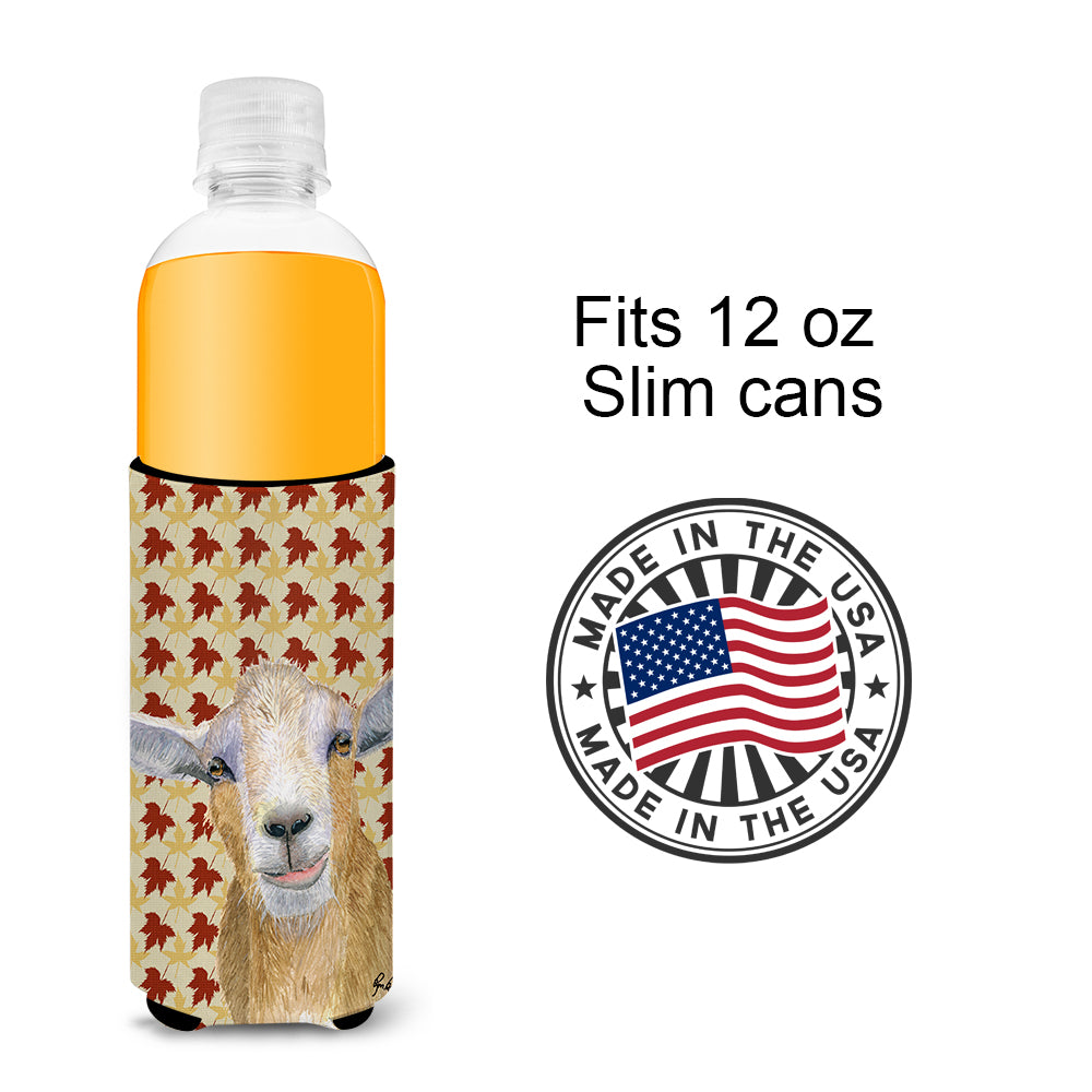 Fall Leaves Goat Ultra Beverage Insulators for slim cans  RDR3027MUK.